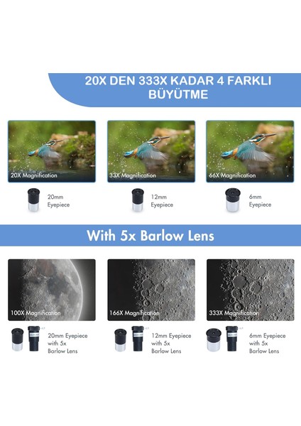 Profesyonel 333X Astronomik Gökyüzü Ay Doğa Teleskobu Tripod Telefon Tutucu Ay+Güneş Filtresi indirimleri
