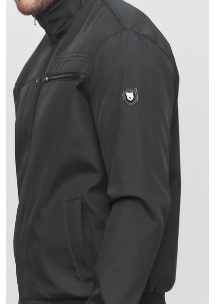 Erkek Siyah Mevsimlik Triko Detaylı Fermuarlı Iç Cepli Mont&Ceket fırsatları