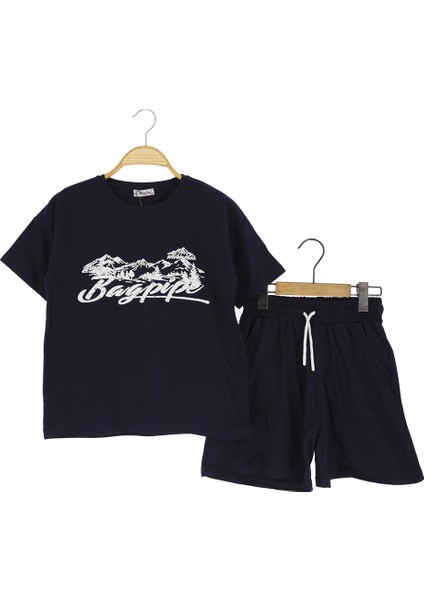 Kız Çocuk Şortlu Takım Baskılı