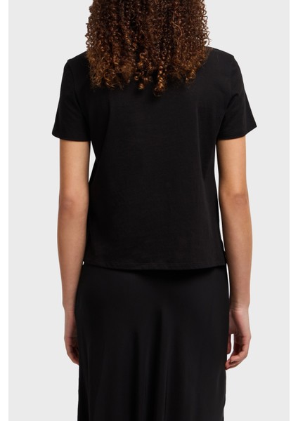 Taşlı Logo Pamuklu Regular Fit T Shirt Bayan T Shirt XW000518 AF10359 UC001 fiyatları