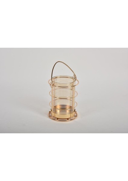 Seta Regına Mumluk Halkalı Uzun Cam Gold Küçük 25 x 13 x 13 cm fiyatları