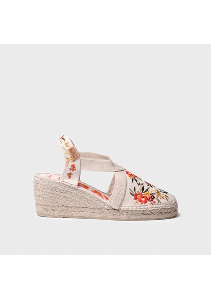 Montjoı Dalia Kadın Bej Çiçek Desen Dolgu Topuk Espadril 1TONW2025085
