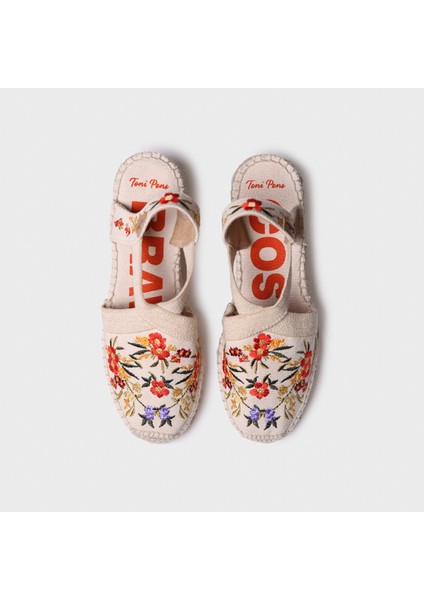 Montjoı Dalia Kadın Bej Çiçek Desen Dolgu Topuk Espadril 1TONW2025085