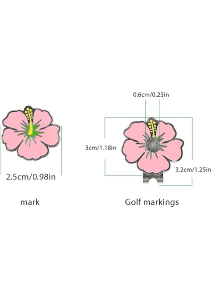 Golf Topu Işaretleyici Şapka Klipsi Mıknatıslı Ball Mark One Putt Golf Putt Hizalama Şapka Klipsleri Pembe (Yurt Dışından)