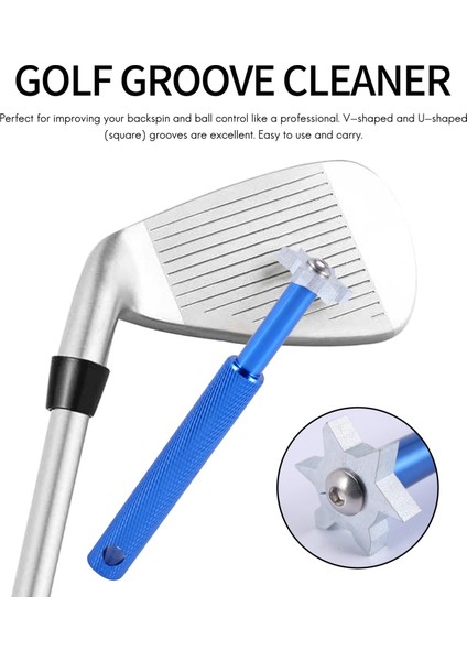 Golf Oluk Bileyici Aleti Golf Kulübü Oluk Bileyici ve Golfçüler Için Geri Çekilebilir Golf Sopası Fırçası Tüm Golf Ütüleri Için Pratik ve Temiz Kitler Mavi ve Kırmızı (Yurt Dışından)