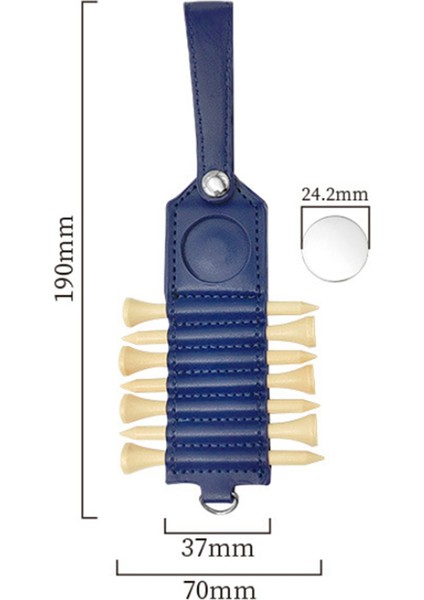 Golf Tee Saklama Deri Tutucu, 7'li Set, 7 Tee ve Top Etiketi Dahil, Golf Çantası Aksesuarları, Kahverengi (Yurt Dışından)