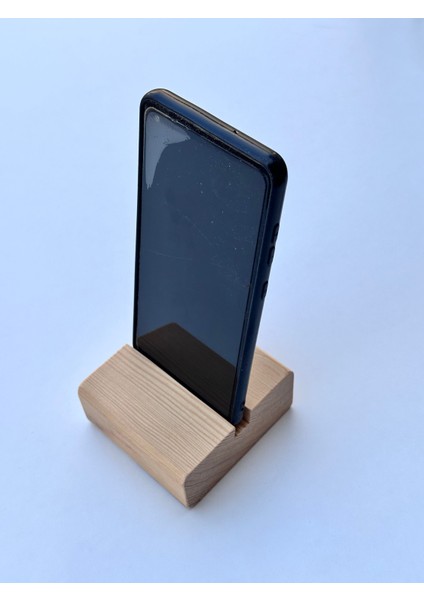 Ahşap Masa Üstü Kalın Telefon Tutucu