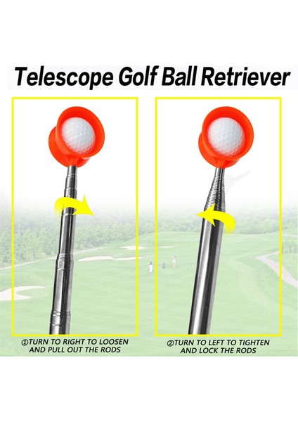 Taşınabilir Paslanmaz Çelik Kaymaz Saplı Geri Çekilebilir Golf Topu Alma Aleti (Yurt Dışından) fırsatları