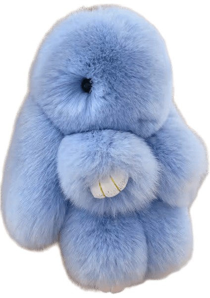 Üç Model Boyutu % 100 Doğal Rex Tavşan Kürk Sevimli Kabarık Tavşan Anahtarlık (Yurt Dışından)