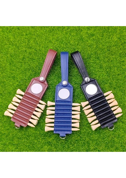Golf Tee Saklama Deri Tutucu, 7'li Set, 7 Tee ve Top Etiketi Dahil, Golf Çantası Aksesuarları, Mavi (Yurt Dışından) fiyatları