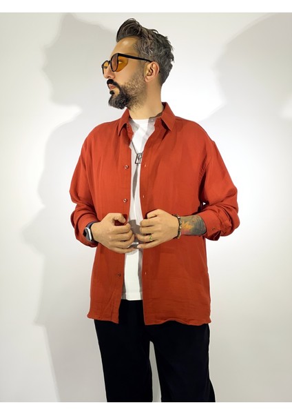 Ayrobin Kumaş Oversize Gömlek