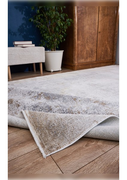 Halı Queen 8101 Altın Yumuşak Dokulu Viskon Uzun Ömürlü Dayanıklı 100 Tarak Özel Dokuma Halı fırsatları