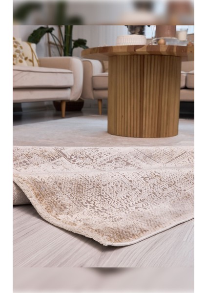 Halı Queen 8101 Altın Yumuşak Dokulu Viskon Uzun Ömürlü Dayanıklı 100 Tarak Özel Dokuma Halı indirimleri