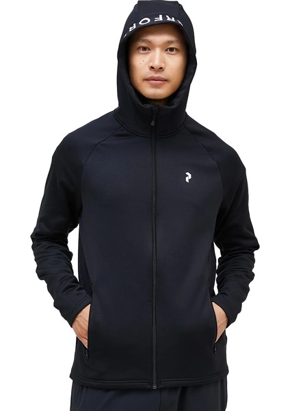 Rider Zip Hood Erkek Siyah Outdoor Polar G79942030