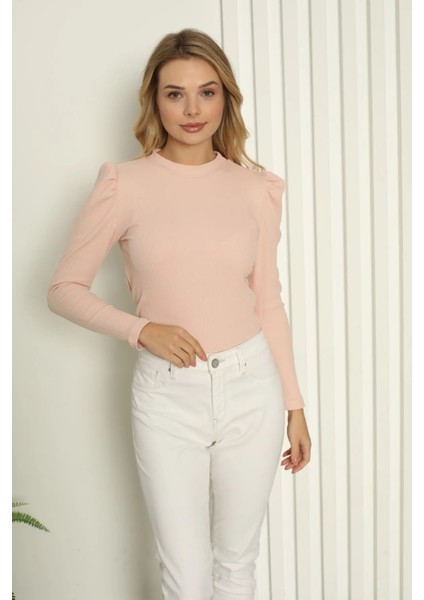 Prenses Kol Crop Kaşkorse Bluz