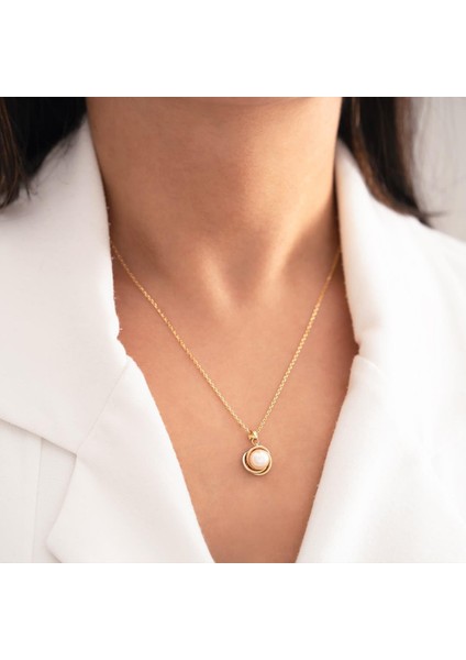 14 Ayar Altın Minimal İncili Kolye