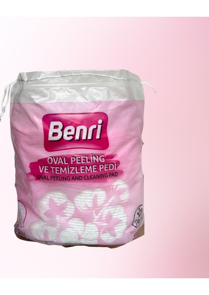 Peeling Etkili Yüz Temizleme Pedi Oval Şekilde 100 Adet Cilt Temizliği İçin