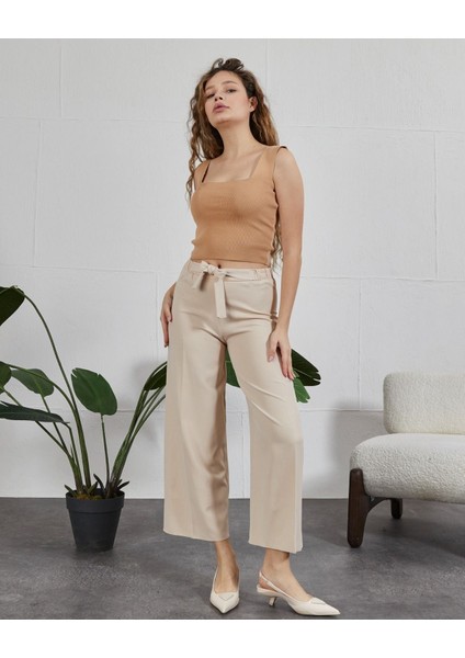 Butikbeli Lastikli Bağcıklı Bol Paça Pantolon