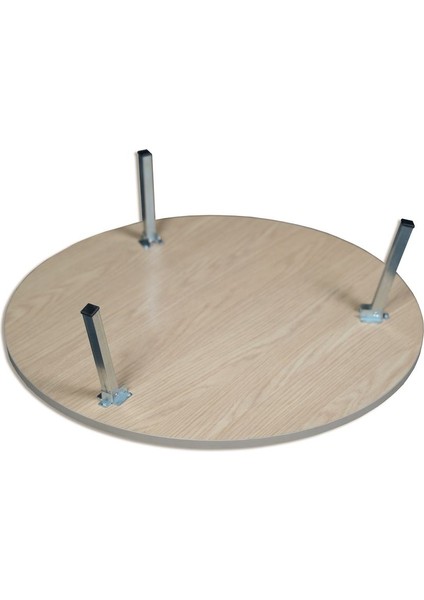 Ahşap Desenli Metal Katlanır Ayaklı Kamp Bahçe Ev Için Yuvarlak Yer Sofrası fiyatları