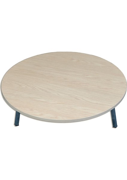 Ahşap Desenli Metal Katlanır Ayaklı Kamp Bahçe Ev Için Yuvarlak Yer Sofrası modelleri