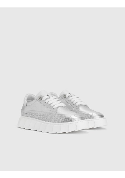 Korevaar Deri Kadın Gümüş Renk Spor Ayakkabı