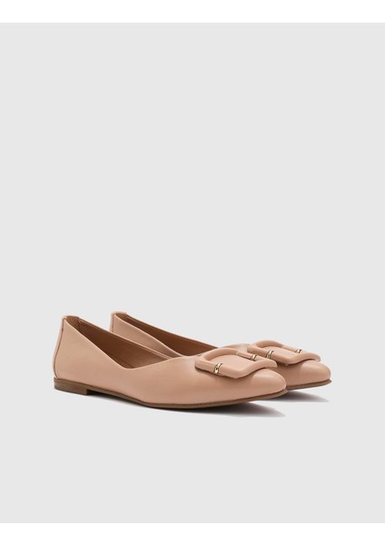 Lazyuk Deri Kadın Koyu Bej Babet