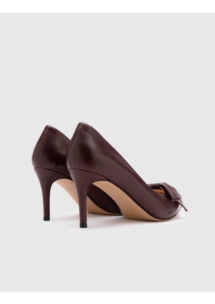 Madeira Hakiki Bufalo Deri Kadın Bordo Stiletto indirimleri