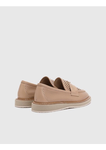 Lonescu Deri Kadın Vizon Loafer Ayakkabı fırsatları