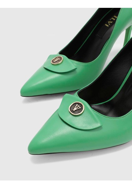 Unzue Hakiki Deri Kadın Yeşil Topuklu Ayakkabı fiyatları