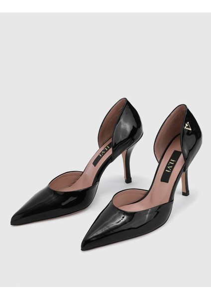 Melina Hakiki Rugan Deri Kadın Siyah Topuklu Ayakkabı fiyatları