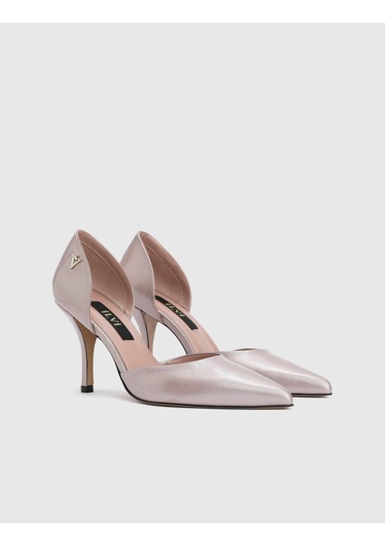 Melina Hakiki Deri Kadın Vizon Topuklu Ayakkabı