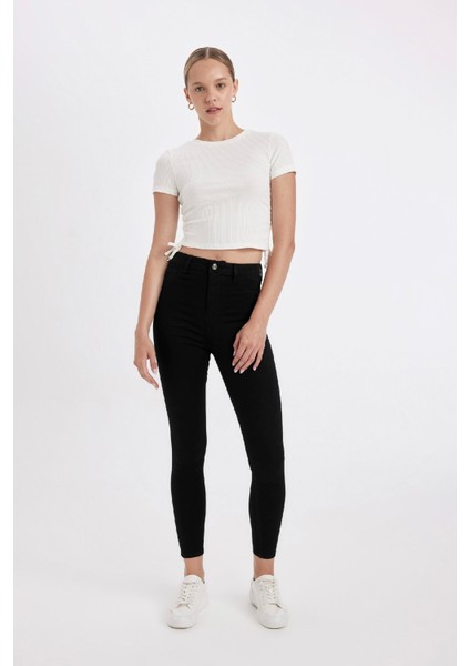 Jegging Yüksek Bel Bilek Boy Dar Paça Basic Düz Jean Pantolon B7498AX24AU