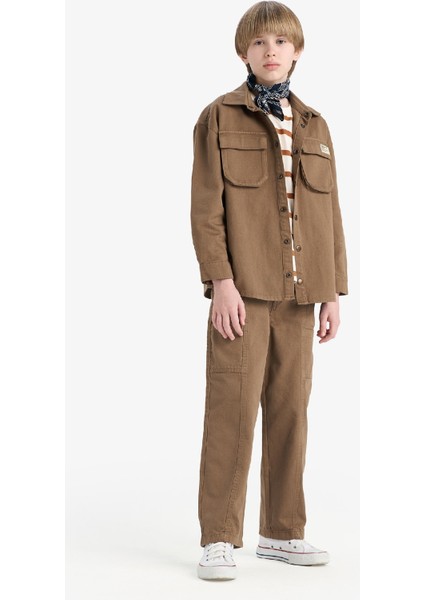 Erkek Çocuk Loose Fit Beli Lastikli Twill Pantolon D9850A825SP