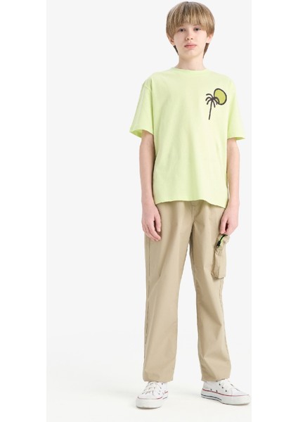 Erkek Çocuk Bisiklet Yaka Sırt Baskılı Kısa Kollu Tişört fiyatları