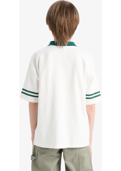 Erkek Çocuk Oversize Geniş Kalıp Baskılı Kısa Kollu Polo Tişört D9181A825SM