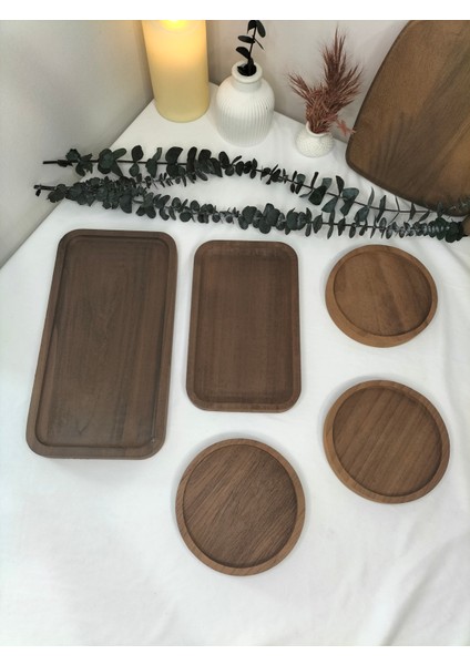 Yuvarlak ve Dikdörtgen Sunum Tabakları Set