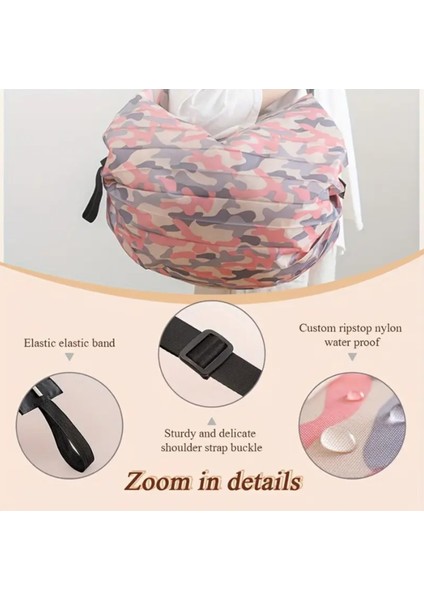 Pink Pembe Kamuflaj Katlanabilir Alışveriş Çanta Yüksek Kaliteli 1 Adet fiyatları