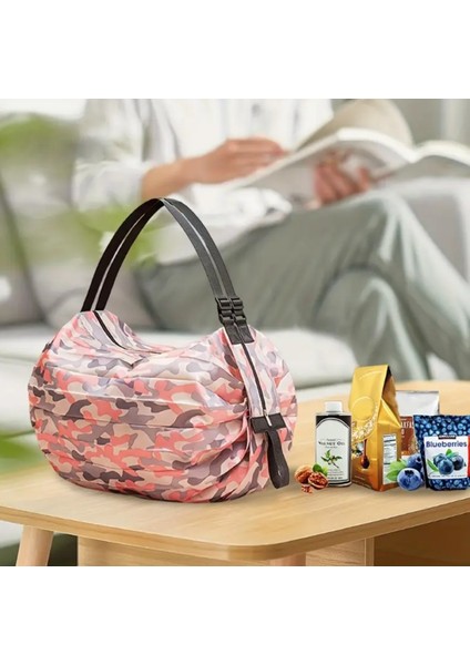 Pink Pembe Kamuflaj Katlanabilir Alışveriş Çanta Yüksek Kaliteli 1 Adet fırsatları