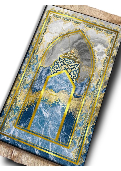 Kadife Lüks Seccade Keten Astarlı Namazlık 70x120 cm
