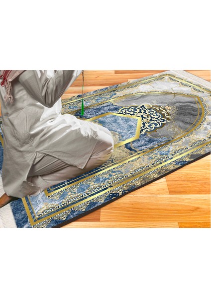 Kadife Lüks Seccade Keten Astarlı Namazlık 70x120 cm