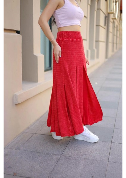 Fibula Butik Etnik Bohem ve Otantik Tarz Taşlanmış Bel Lastikli Standart Beden Tasarım Astarlı Pamuk Triko Etek fırsatları