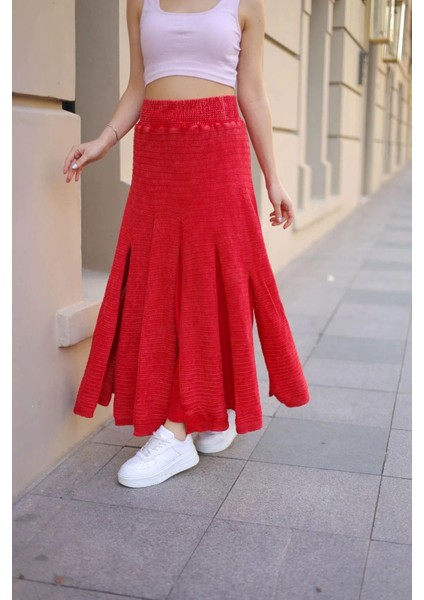 Fibula Butik Etnik Bohem ve Otantik Tarz Taşlanmış Bel Lastikli Standart Beden Tasarım Astarlı Pamuk Triko Etek indirimleri