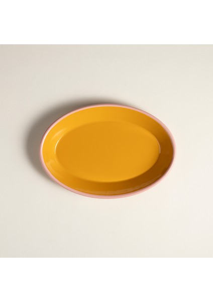 Frigya Emaye Tabak 30 cm Altın Sarısı