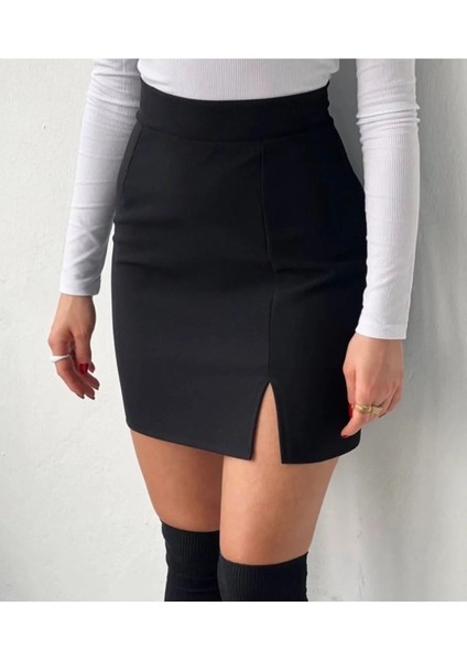 Butik Yan Yırtmaclı Mini Etek fiyatları