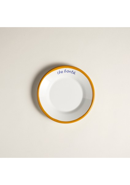 Frigya Emaye Tabak 21 cm Altın Sarısı