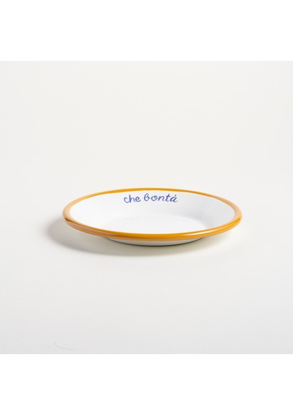 Frigya Emaye Tabak 21 cm Altın Sarısı
