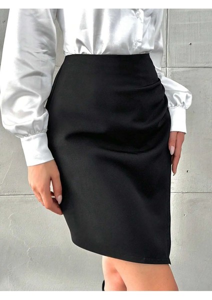 Butik Mini Büzgü Detaylı Anvelop Esimetrik Esnek Etek modelleri