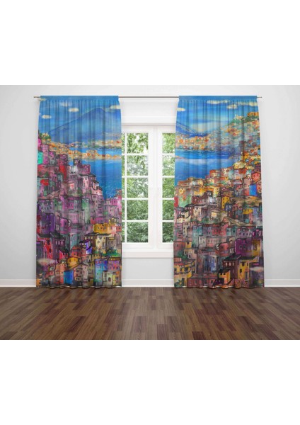 Özel Tasarım Dekoratif Baskı Salon Mutfak Oturma Odası 3D Baskılı Fon Perde