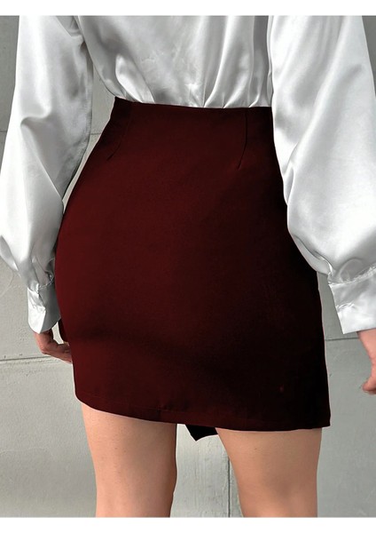 Butik Mini Büzgü Detaylı Anvelop Esimetrik Esnek Etek