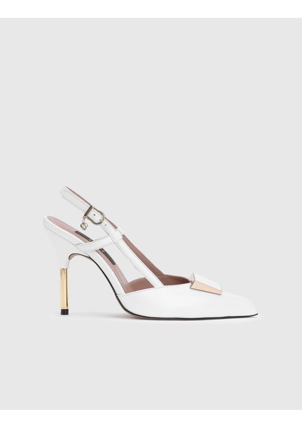 Fanni Hakiki Deri Kadın Beyaz Topuklu Sandalet modelleri